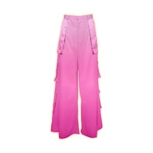 Pink Ombre Cargo Flare Wide Leg Women's Festival Pants